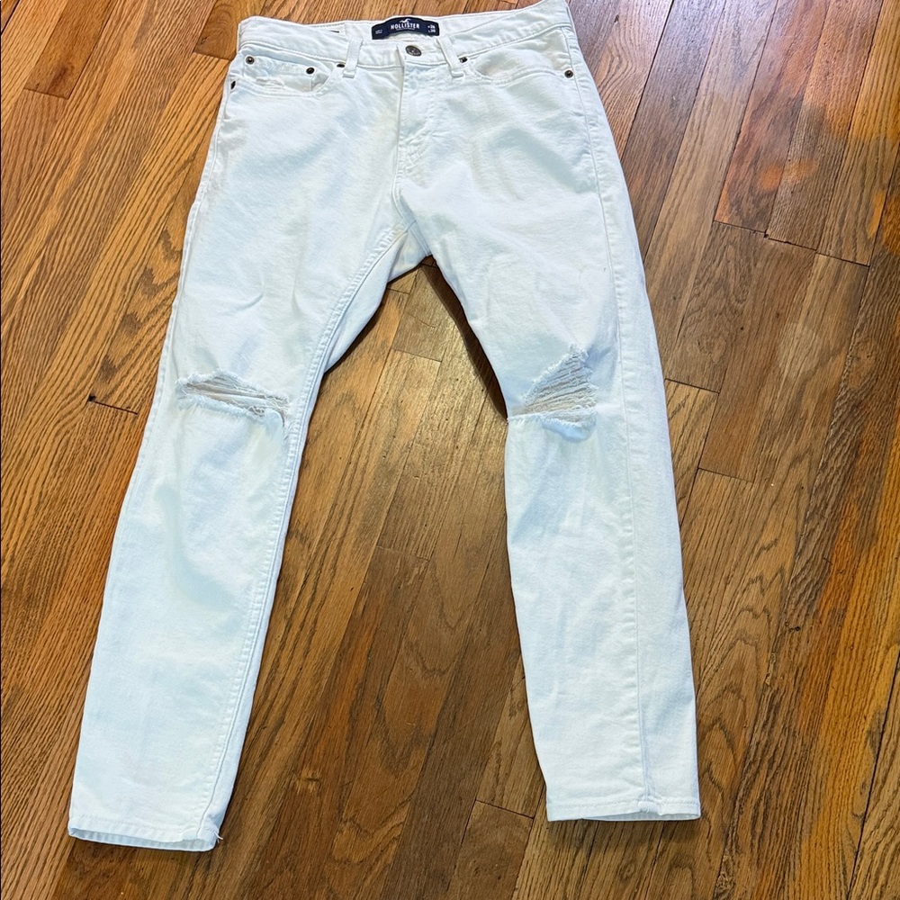 Hollister Men's White Super Skinny Jeans